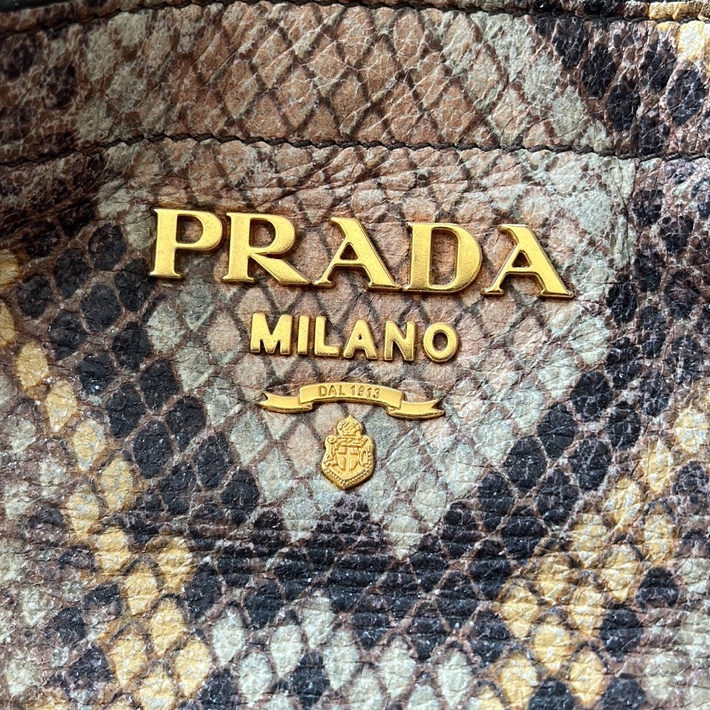 Prada Python Snake Pattern Large Leather Tote Bag - image 2